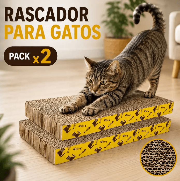 Rascador De Cartón Corrugado Para Gatos Pack 2