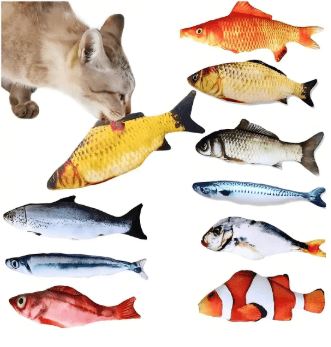 Juguete pescado USB con movimiento interactivo para gato